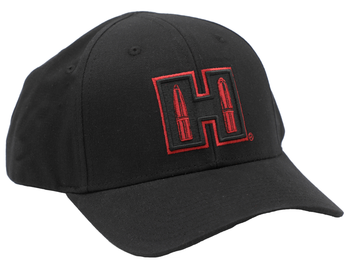 Hornady 99211 H Patch Black/Red Semi-Structured Snapback Hat