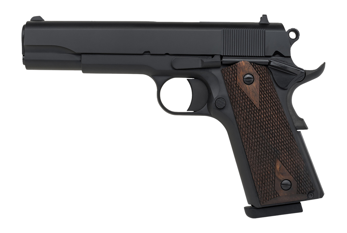 Tisas Arms 1911 A1 Stakeout 45 ACP 5" 8+1 SAO Pistol - Black Cerakote / Walnut Grip