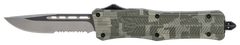 CobraTec Knives CTK-1 Medium 3" OTF Drop Point Part Serrated D2 Steel Army DigiCamo Aluminum Handle