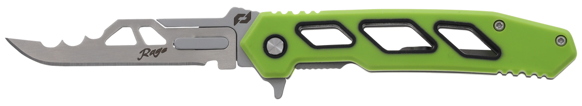 Schrade Isolate Enrage 7 2.60" Folding Scalpel 420A Plain Satin Green Carbon Fiber Handle