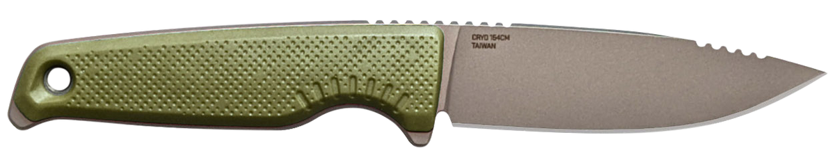 S.O.G Altair FX 3.40" Fixed Drop Point Plain Satin TiNi Cryo CPM 154 SS Field Green GRN Handle