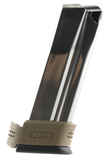 Springfield Armory XD4551 XD Compact 45 ACP 10rd Stainless Steel Magazine - FDE X-Tension
