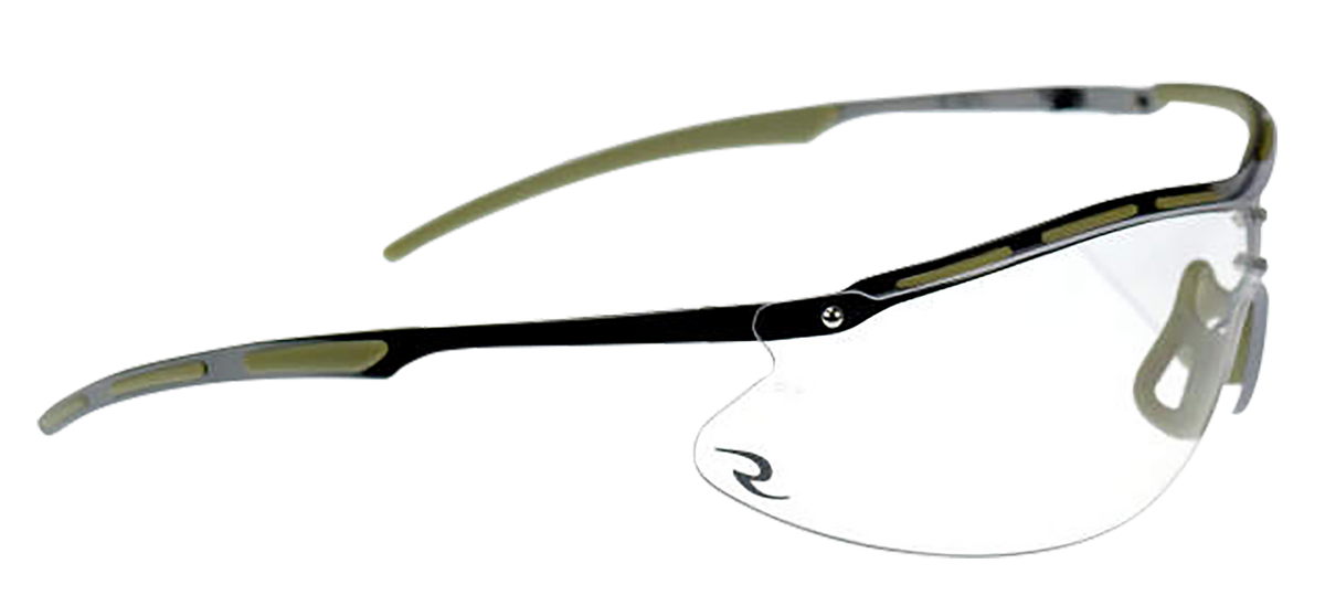 Radians Bravo Safety Glasses Clear Lens Polycarbonate Black Metal Half Frame - ANSI Z87.1