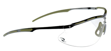 Radians Bravo Safety Glasses Clear Lens Polycarbonate Black Metal Half Frame - ANSI Z87.1