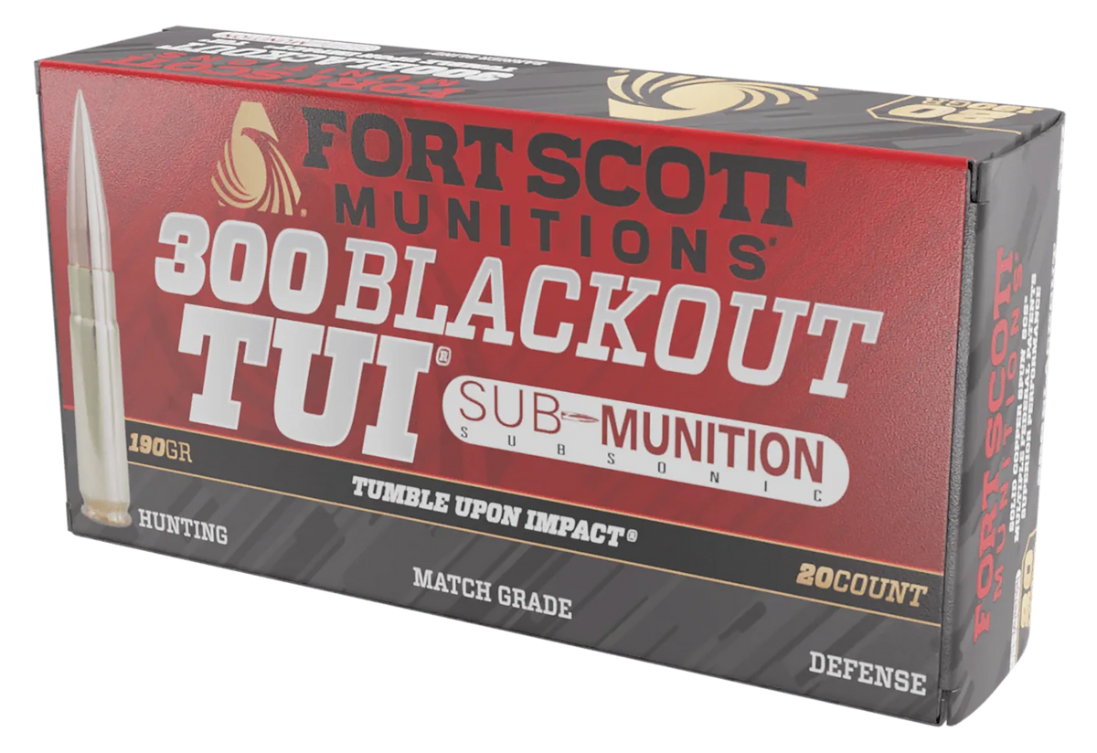 Fort Scott Munitions Tumble Upon Impact (TUI) 300 Blackout 190gr Solid Copper Spun - Box or Case