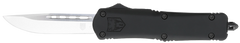 CobraTec Knives FS-3 Medium 3" OTF Drop Point Plain D2 Steel Blade Black Aluminum Handle