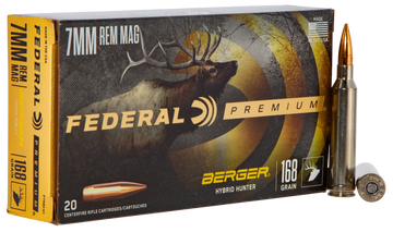 Federal Premium 7mm Rem Mag 168gr Berger Hybrid Hunter 20 Rd - Box or Case