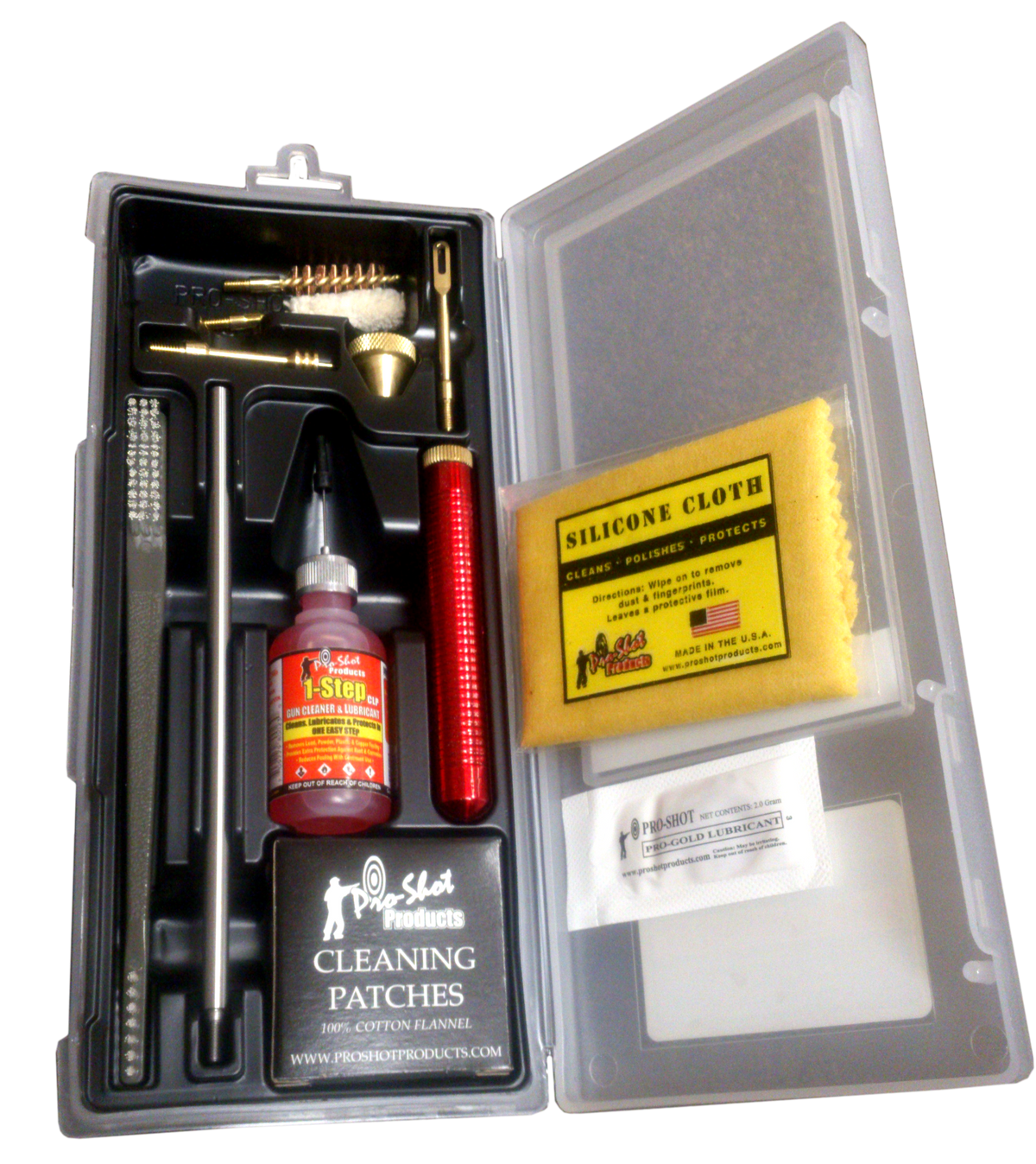 Pro-Shot P389KIT Classic Box Kit .38/.357/9mm Pistol Cleaning Kit - Yellow Plastic Case