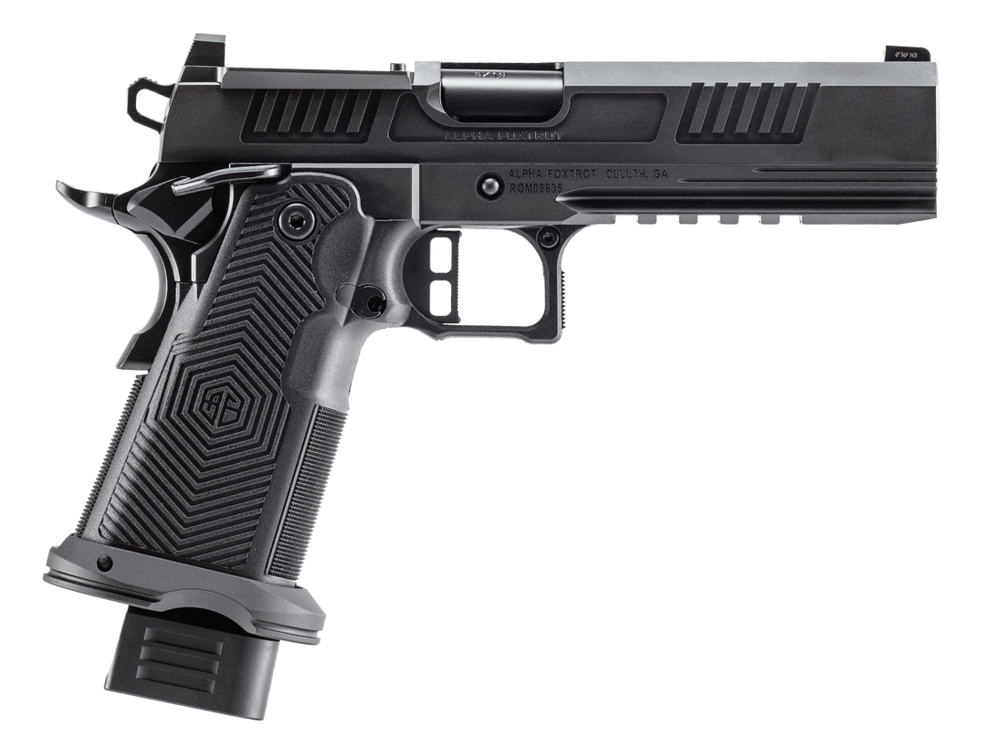 Alpha Foxtrot AF1911 Romulus 9mm Luger 5" 20+1 Semi-Auto Pistol - Black DLC, Bull Barrel, RMSc/RMR Optic Ready