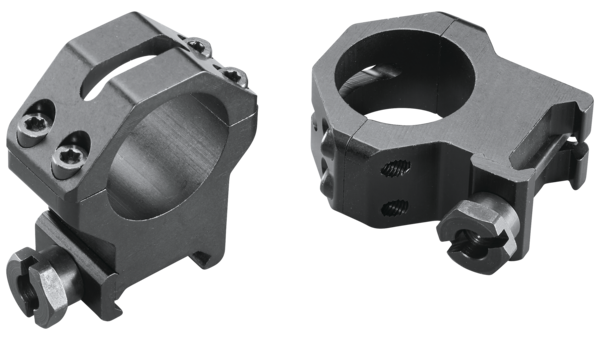Weaver Mounts 48362 Four-Hole Skeleton Rings 1" Extra High Matte Black Aluminum