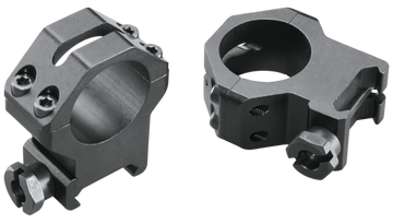 Weaver Mounts 48362 Four-Hole Skeleton Rings 1" Extra High Matte Black Aluminum