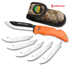 Outdoor Edge RazorLite 3.50" Folding Drop Point Plain 420J2 SS Blaze Orange TPR Handle