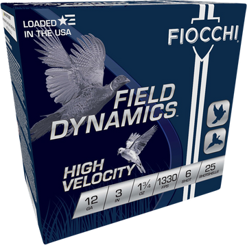 Fiocchi Field Dynamics High Velocity 12 Gauge 3" 1-3/4 oz #6 Lead Shot 1330 fps - Box or Case
