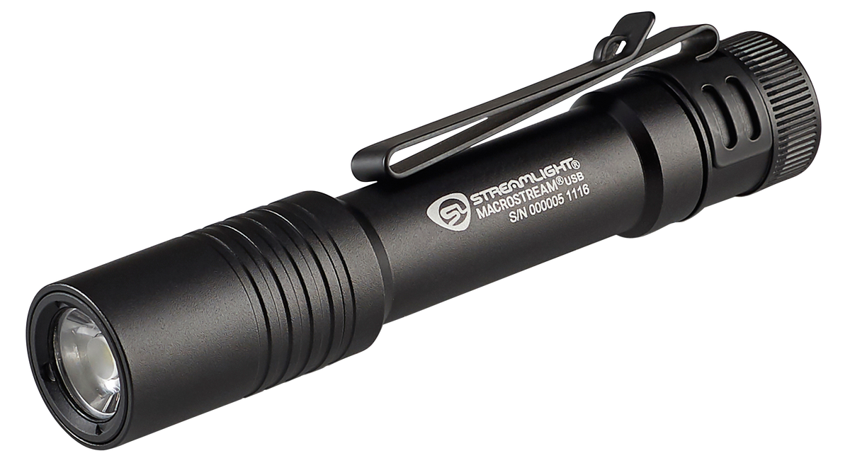 Streamlight Macrostream USB EDC Flashlight 500/50 Lumens White LED - Black Anodized