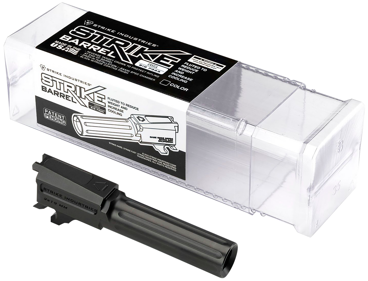 Strike Industries P365 9mm Luger 3.10" Fluted Black Nitride Replacement Barrel - Fits Sig P365