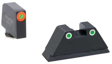 Ameriglo GL331 Optic Compatible Sight Set for Glock XL Tall - Green Tritium Orange Outline Front / Green Tritium White Outline Rear