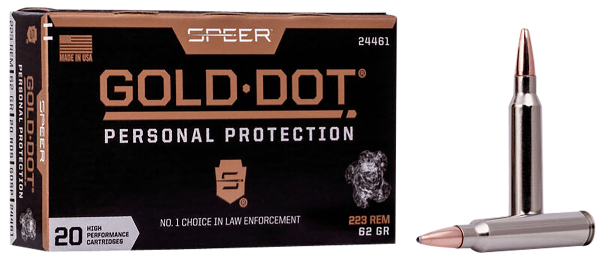 Speer Ammo Gold Dot Personal Protection 223 Rem 62gr Soft Point 20rd Box - Box or Case