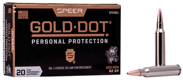 Speer Ammo Gold Dot Personal Protection 223 Rem 62gr Soft Point 20rd Box - Box or Case