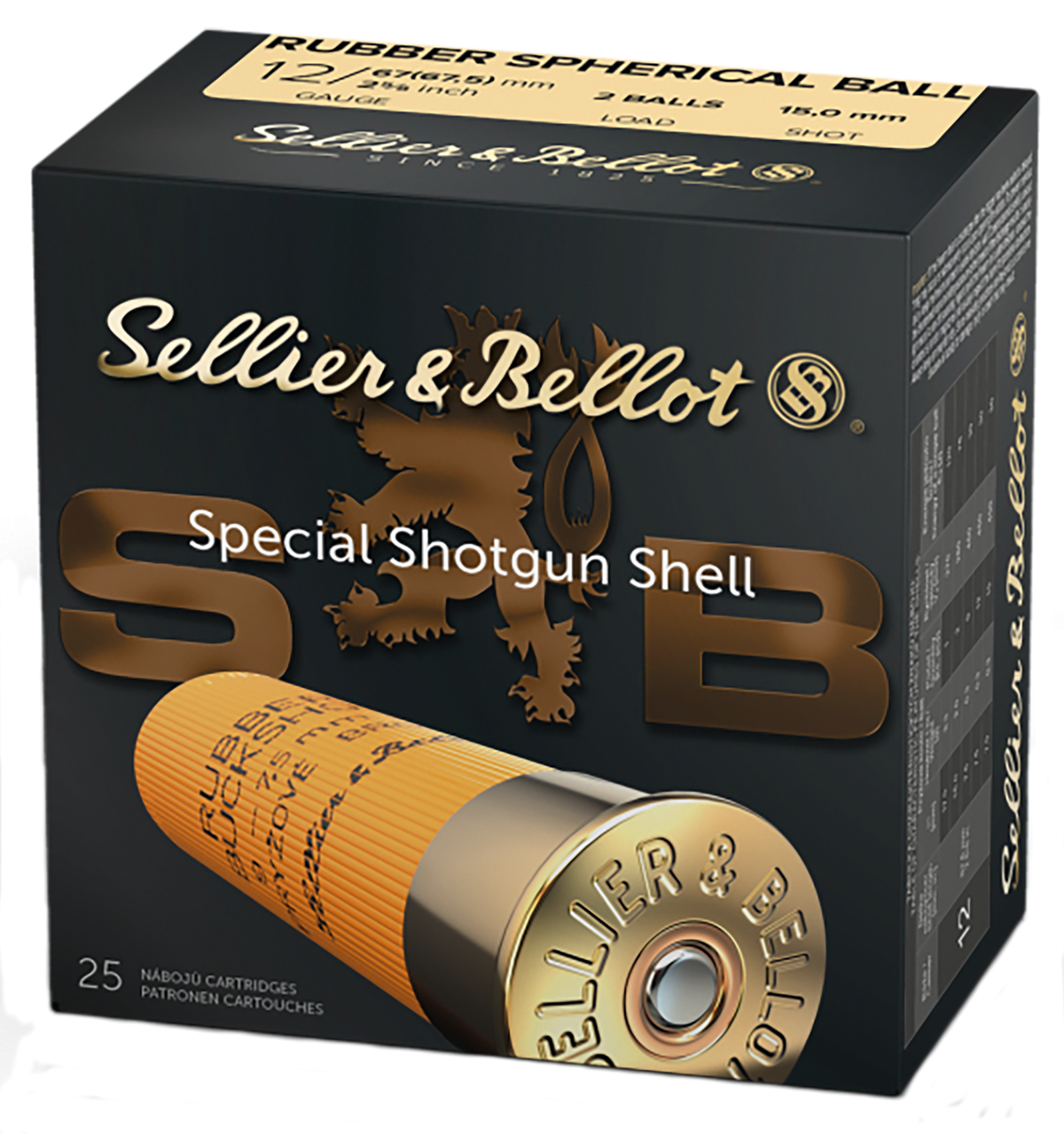 Sellier & Bellot SB12RBB 12 Gauge 2.75" Rubber Ball Shot 25/Box - Box or Case