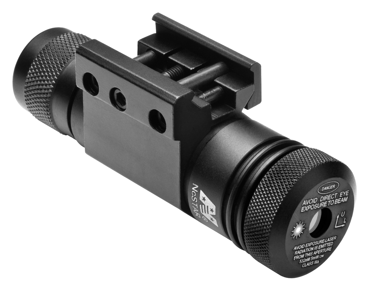 NcSTAR APRLSG Green Laser Sight with Weaver/Picatinny Mount - Black Anodized