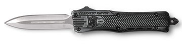 CobraTec Knives CTK-1 Small 2.75" OTF Dagger Plain D2 Steel Stonewashed Aluminum Handle