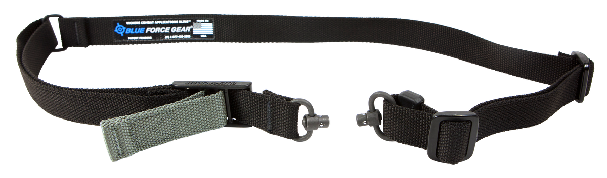 Blue Force Gear Vickers 221 1.25" Black Cordura One-Two Point Sling w/ Red Swivel