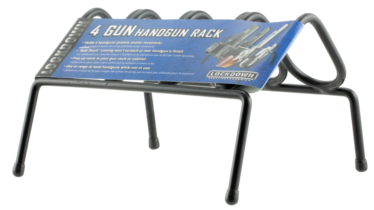 Lockdown 222200 Handgun Rack 4-Gun Metal Black