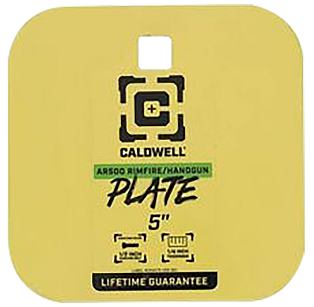 Caldwell 5" Rimfire/Handgun AR500 Steel Gong 1/4" Thick - Yellow