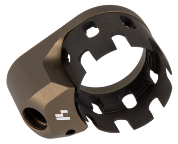 Strike Industries AR Enhanced Castle Nut and Extended End Plate Flat Dark Earth Anodized Steel