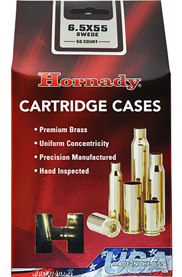 Hornady Unprimed Cases 6.5x55 Swedish 50/Box Brass