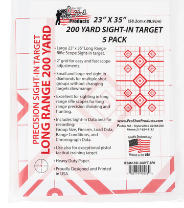 Pro-Shot SplatterShot Sight-In Diamond Hanging Paper Target 23" x 35" 200 Yards White/Red - 5 Pack