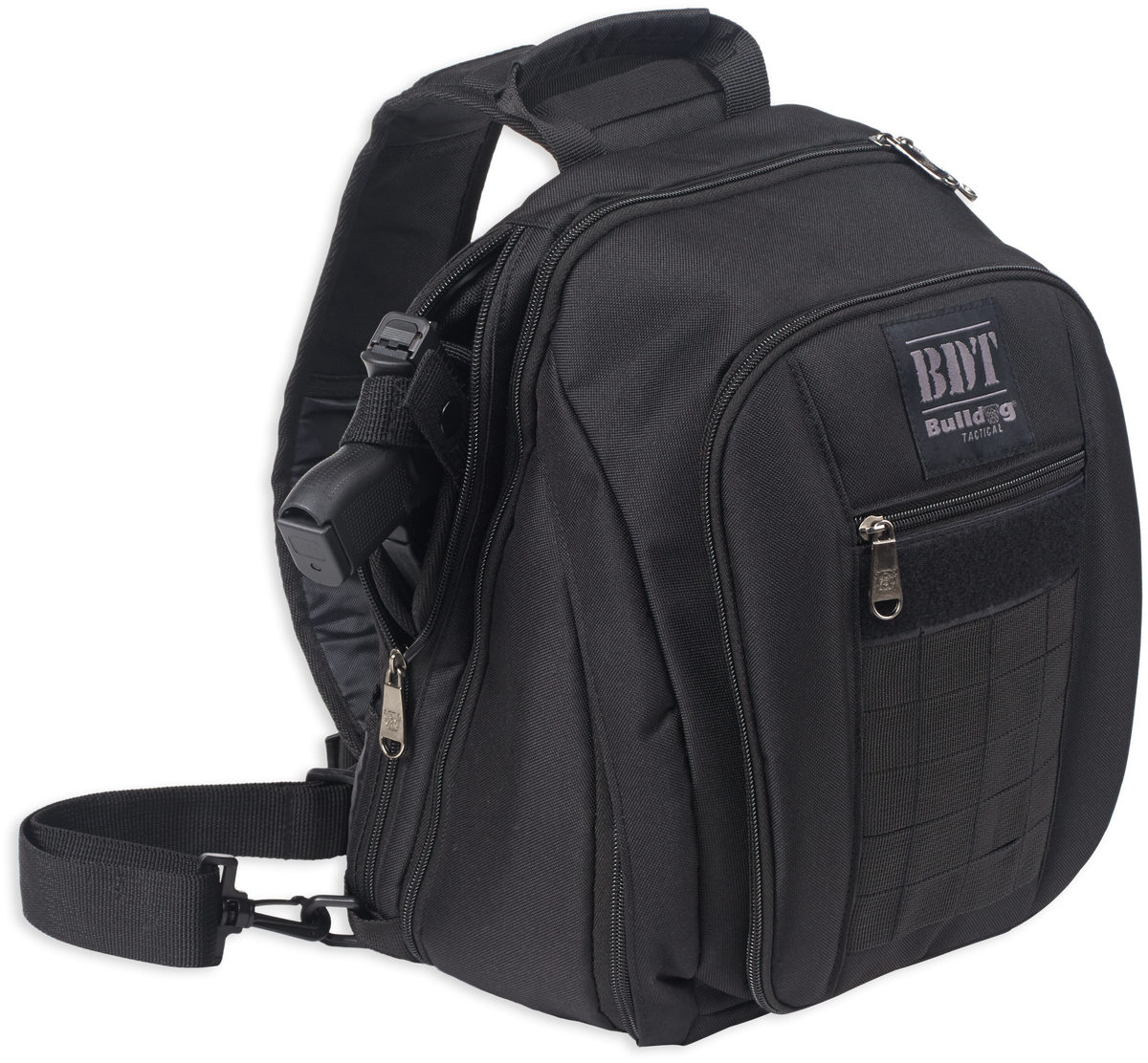 Bulldog BDT Tactical Sling Pack Small Nylon Black w/ Universal Holster