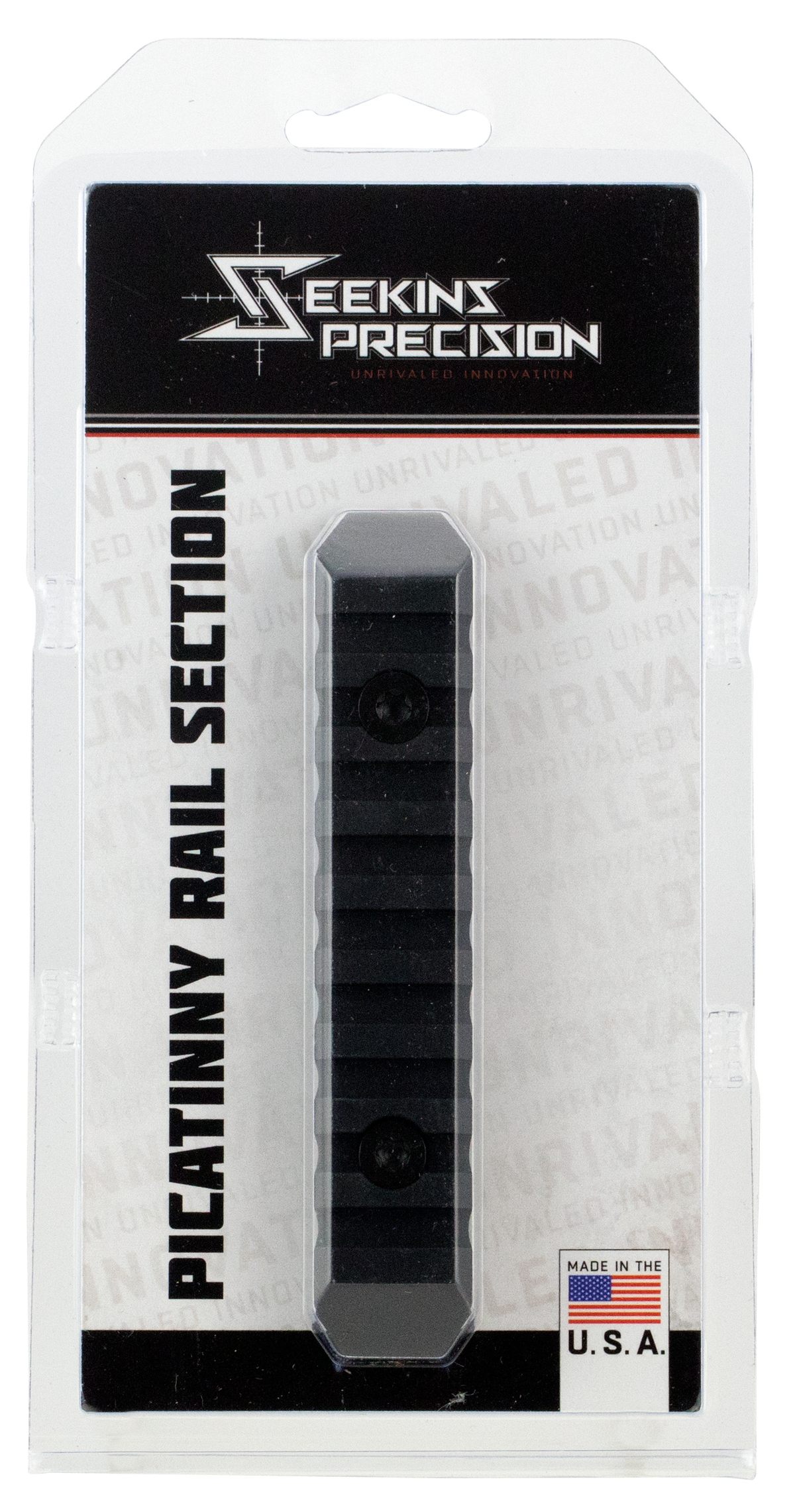 Seekins Precision M-LOK Rail Section 9-Slot Picatinny 6061-T6 Aluminum Black Hardcoat Anodized