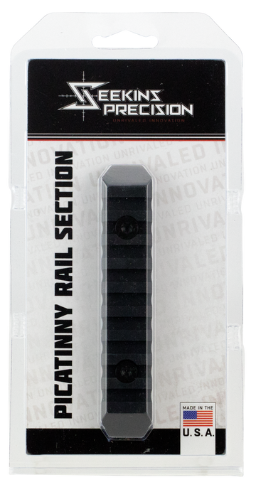 Seekins Precision M-LOK Rail Section 9-Slot Picatinny 6061-T6 Aluminum Black Hardcoat Anodized
