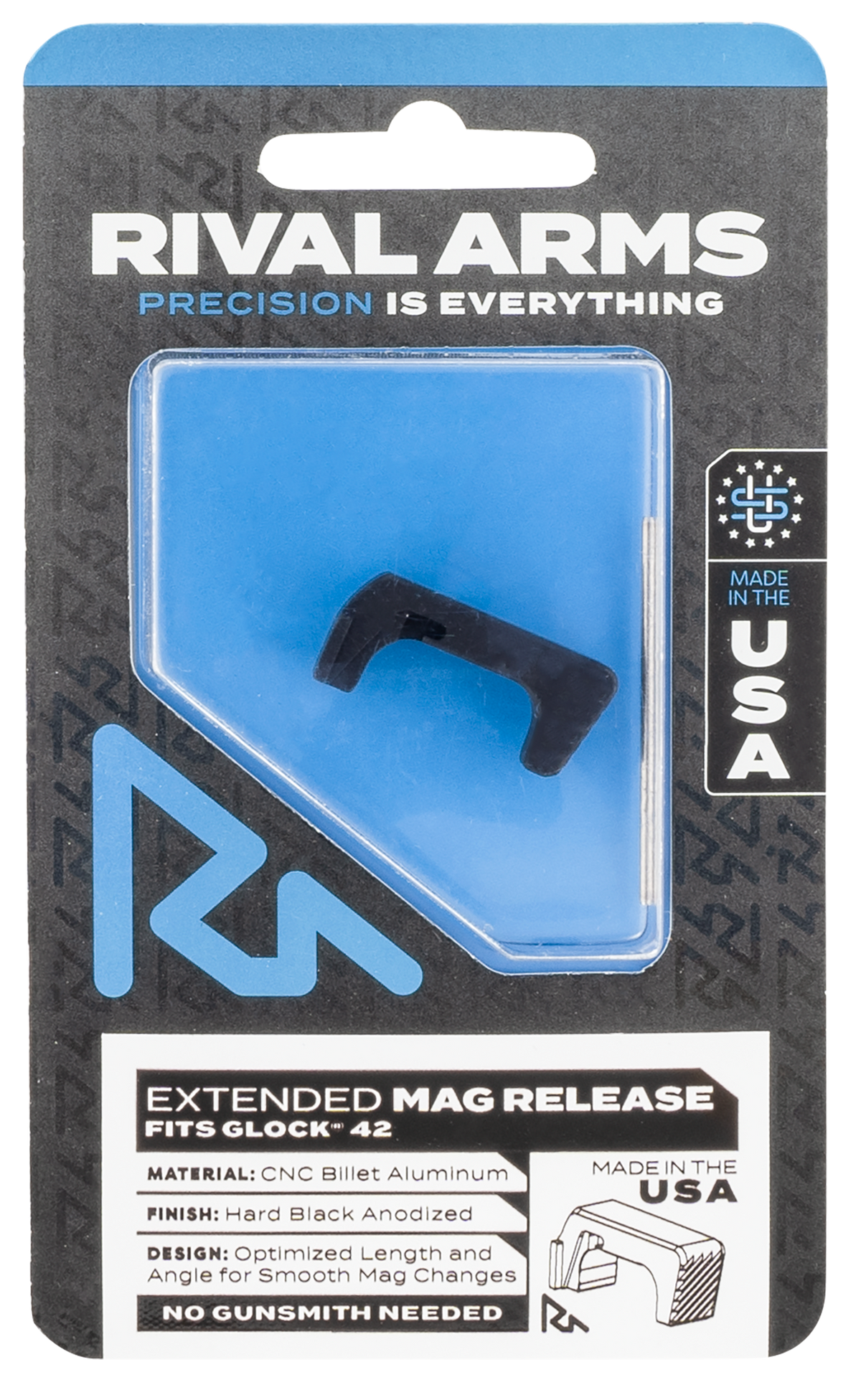 Rival Arms RA72S001A Extended Magazine Release for Sig P320 Hard Black Anodized Aluminum