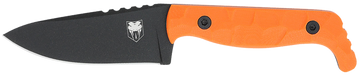 CobraTec Knives KingPin EDC 4" Fixed Drop Point Plain D2 Steel Black Powder Coat Blaze Orange G10