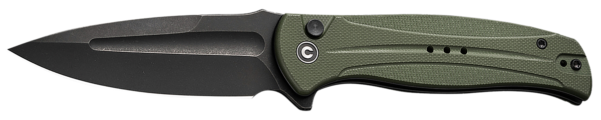 Civivi Knives Incindie 3.48" Folding Spear Point Plain 14C28N - Black Stonewash OD Green G10