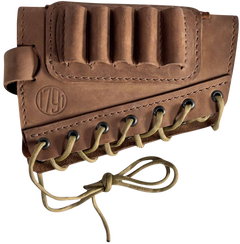 1791 Gunleather Butt Cuff Ammo Holder Hunt Brown Leather 5 Shells Creep Stop Strap