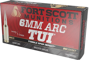 Fort Scott Munitions Tumble Upon Impact (TUI) 6 ARC 90 gr Solid Copper Spun - Box or Case