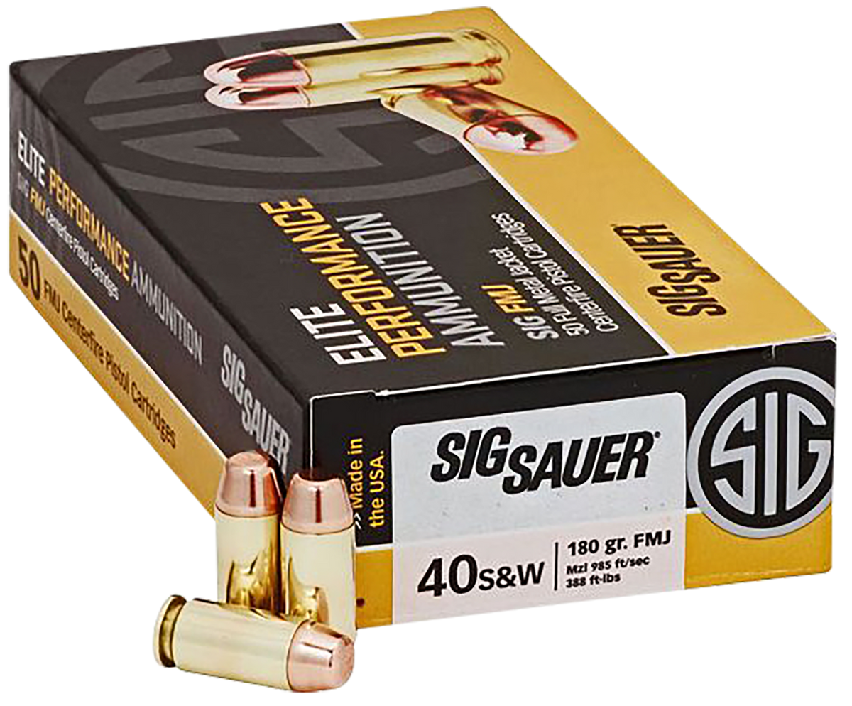 Sig Sauer E40SB250 Elite Ball 40 S&W 180gr Full Metal Jacket (FMJ) 50 Bx/20 Cs - Box or Case