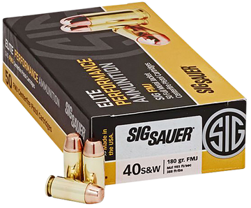 Sig Sauer E40SB250 Elite Ball 40 S&W 180gr Full Metal Jacket (FMJ) 50 Bx/20 Cs - Box or Case