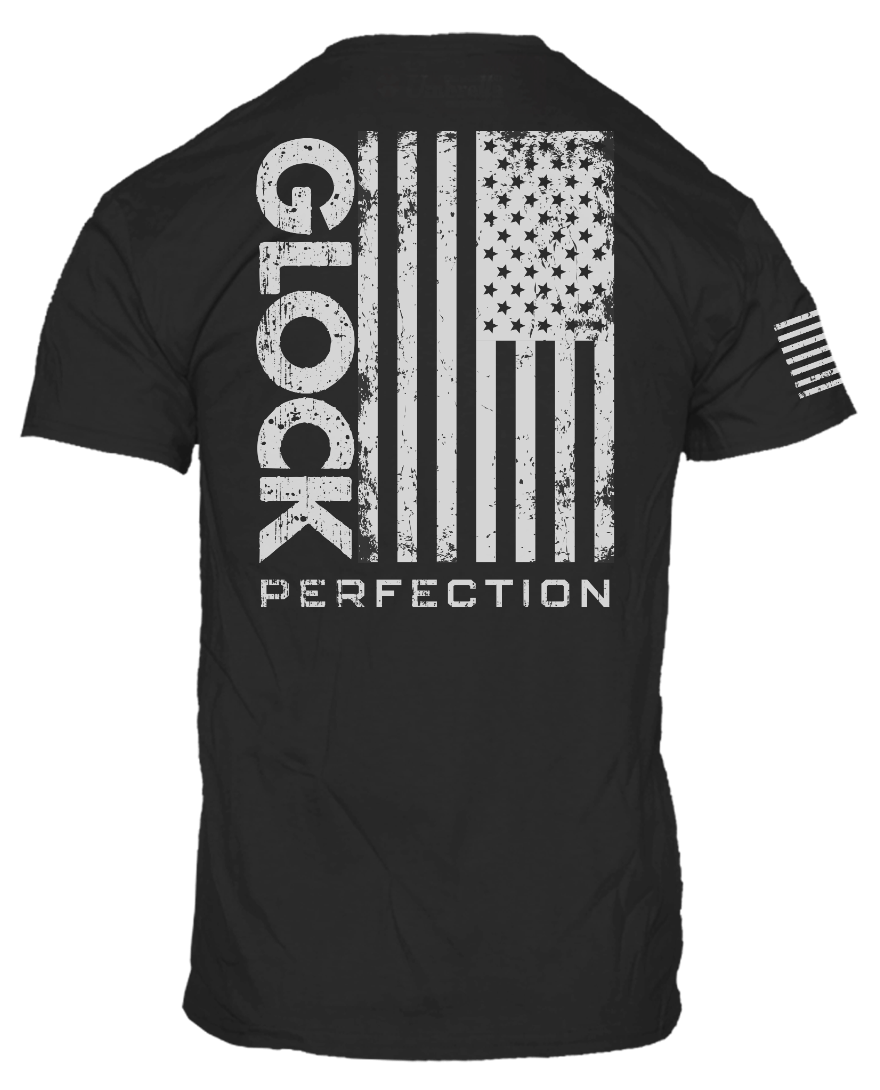 Glock Perfection Flag T-Shirt Small Black Cotton/Polyester Short Sleeve