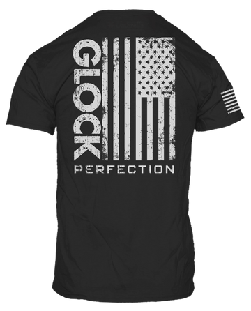 Glock Perfection Flag T-Shirt Small Black Cotton/Polyester Short Sleeve