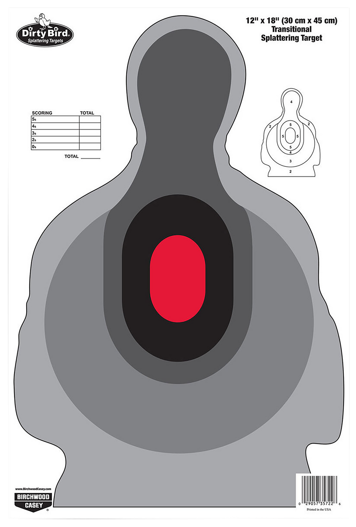 Birchwood Casey Dirty Bird Silhouette Tagboard Target 12" x 18" 8-Pack
