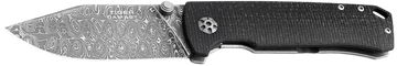Boker Tiger-Damast 3.35" Damascus Clip Point Micarta Folding Knife