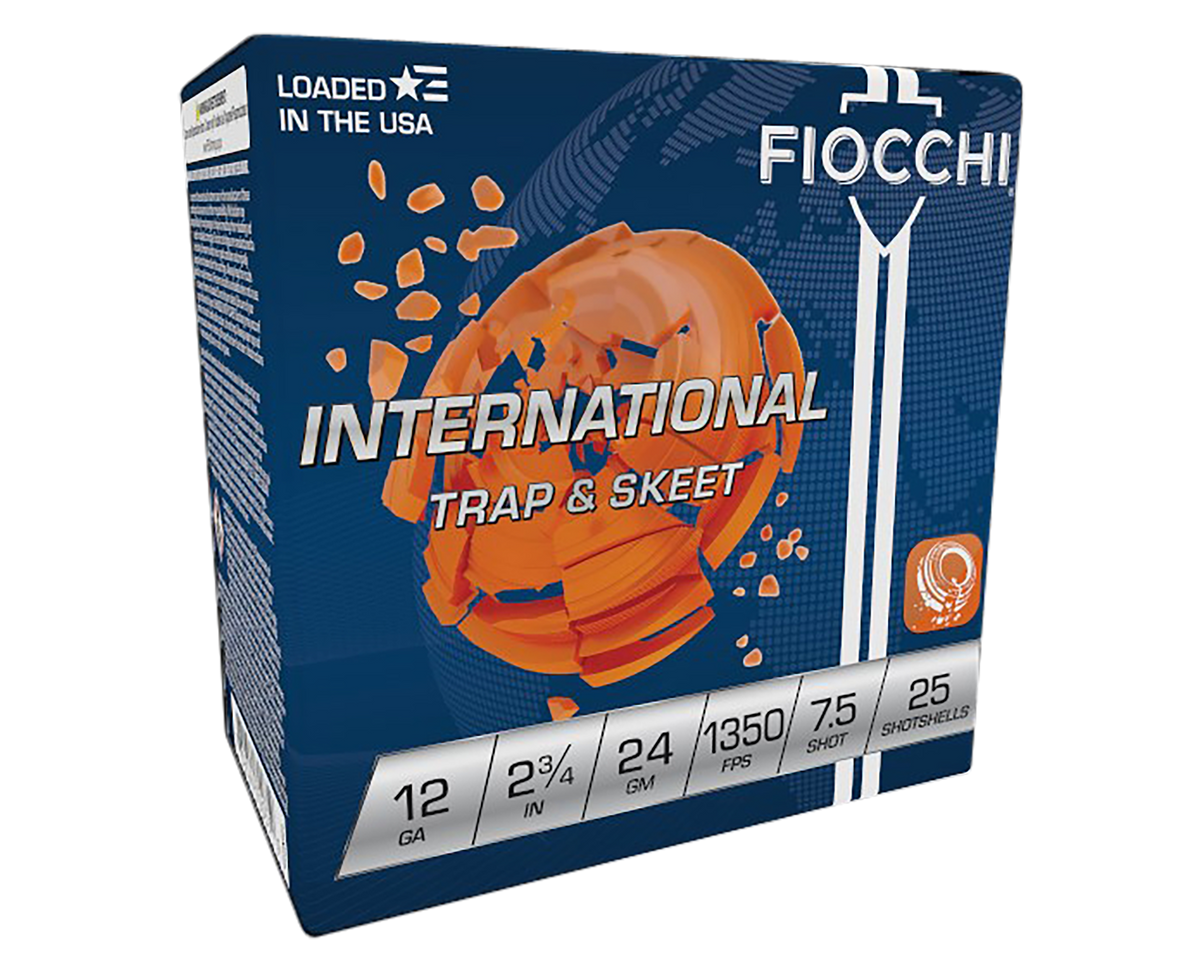Fiocchi Exacta Target International Trap & Skeet 12 Gauge 2.75" 24g #7.5 Shot - Box or Case