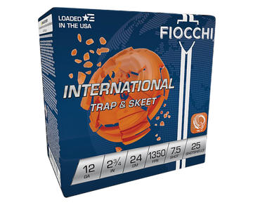 Fiocchi Exacta Target International Trap & Skeet 12 Gauge 2.75" 24g #7.5 Shot - Box or Case