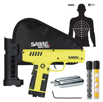 Sabre Compact Projectile Launcher .68 Cal 7-Rd 175ft Black/Yellow - CA Approved