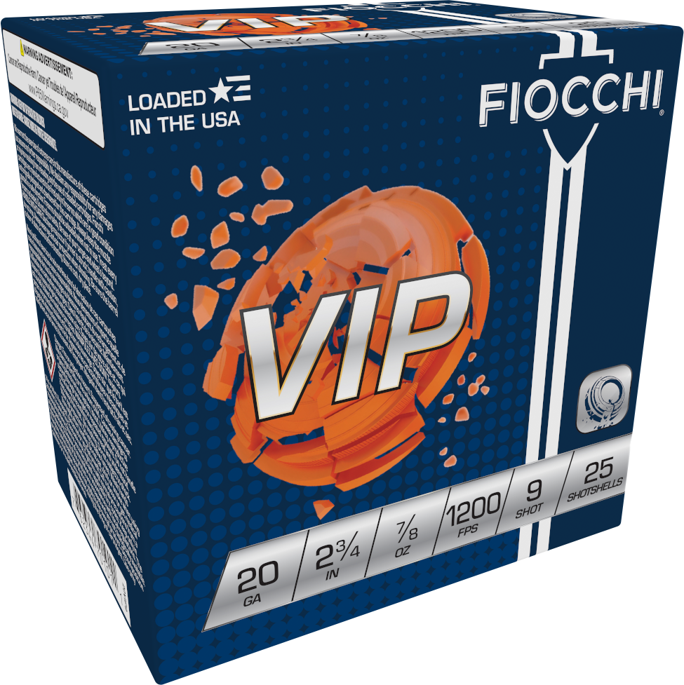 Fiocchi Exacta Target VIP 20 Gauge 2.75 7/8 oz 9 Shot 25 Bx/10 Cs - Box or Case