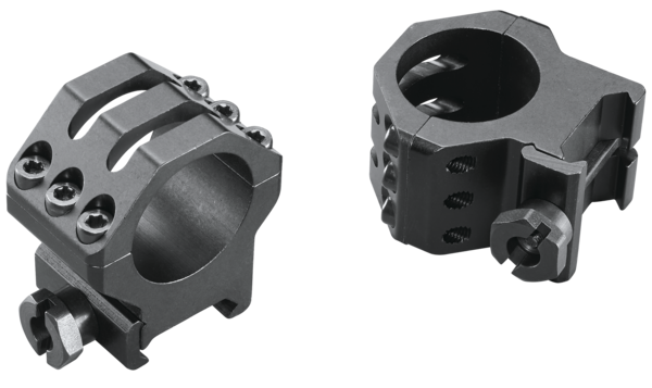 Weaver Mounts 48350 Six-Hole Skeleton Rings 1" High Matte Black Aluminum - Tactical Scope Rings